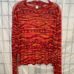 It’s Fashion Plus Sheer Orange/Red Top